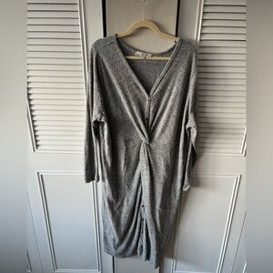 LOFT Plus Heathered Gray Knit Dress
